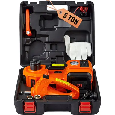 【summerfinds】VEVOR Electric Car Jack, 5 Ton/11023 LBS Hydraulic Jack with Electric Impact Wrench, Portable Car Lift with Built-in Inflatable Pump, and LED Light for SUV MPV Sedan Truck Change Tires Garage Repair