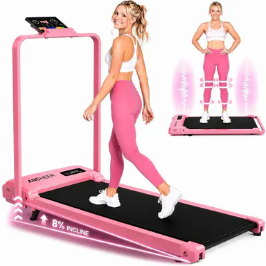 ANCHEER Compact Portable Treadmill - Walking Pad with Incline, 2.5HP Vibratory Plate Machine, Home Gym Exercise Equipment for Cardio at Home, Office Use with Remote Control & LED Display