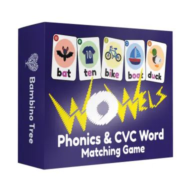 WOWELs Phonics and Vowel Sounds Card Game - Learn to Read Kindergarten 1st 2nd Grade Learning - Short and Long Vowel Matching Game 2-8 Players