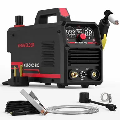 YESWELDER CUT-50DS-PRO 50Amp 110/220V Digital Display Plasma Cutter Full Kit with Adjustable Output, 2T/4T Function, 16/25\" Max Cut - Tools and Gadgets, Work Tools for Construction