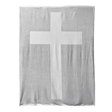 Religious Gospel of John Believer Printed Lightweight Soft Warm Throw Blanket - Ultra-Soft Polyester, 50x60in Cross Design, Throw Size Fits Beds & Couch, Gift Blanket for Healing Thoughts
