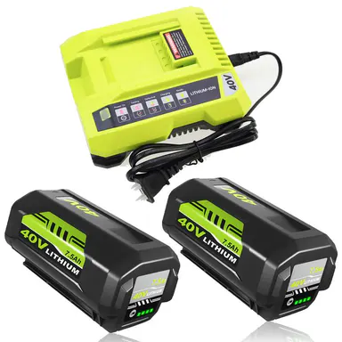 6000mAh-7500mAh Durable Lithium Cordless Drill Batteries, 3400g Replacement for Ryobi 40V OP4050A, OP4015, OP40201, OP40261, OP4030, OP40301 Cordless Power Tools & Chargers with Temp Gauge LED