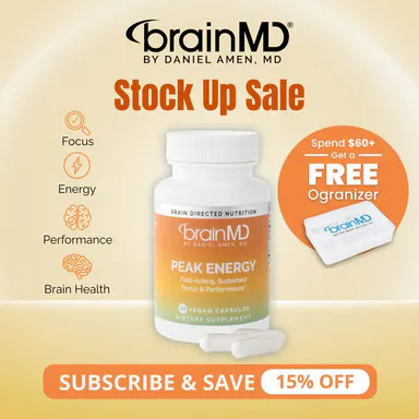 Peak Energy | BrainMD | 30 Capsules or 30 Servings Powder | Clean Energy & Focus Support | Muscle Performance, Endurance & Mental Clarity | PEAK ATP & Enfinity Paraxanthine