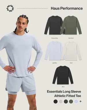 Haus | Essentials Long Sleeve Athletic Fitted Tee Modern