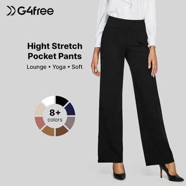 G4Free Women's High-Waist Wide-Leg Yoga Pants - Soft Stretch Baggy Sweatpants with Pockets, Women's Clothes for Gym, Athleisure, Work Pants, Chic Daily Outfit EverGoing 2026