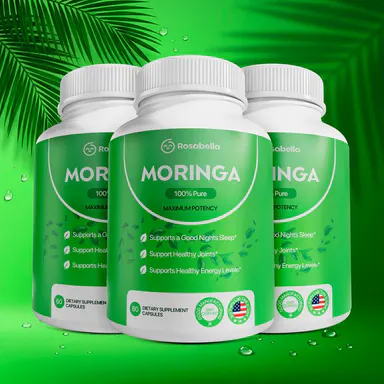 3 Pack of Rosabella Moringa Capsules (800mg) for Immune Support, Gut Health & Vitamins
