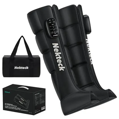 Nekteck Cordless Leg Massager Recovery System (Single Leg Only), Air Compression Massage, Full Leg Boots for Circulation and Pain Relief Comfort Daily