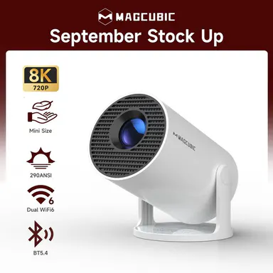 [US warehouse] Magcubic HY300Pro Projector 290ANSI Android 14 Dual WiFi6 8K 4K Decode Auto Keystone Correction Wireless BT5.4 130\"Screen 1280*720P Built-in Speaker AllwinnerH726 Mini Portable Outdoor Gift Projectors for bedroom #tiktokshopstockup