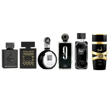 Armaf Mega Combo for Men - Armaf Intense EDT 3.6FL.OZ, Lattafa Asad,Lattafa Fakhar, Lattafa Hayati &Lattafa Now Black , Afnan 9PM 3.4FL.OZ - Fragrance Collection