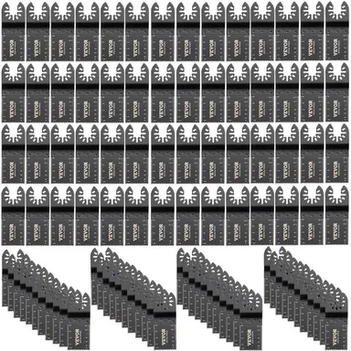 【summerfinds】VEVOR 100PCS Oscillating Saw Blades, Quick Release Multitool Blades Kit, HCS Tool Blades for Wood Plastic Metal Nails Bolts, Compatible with Dewalt Dremel Fein Worx Bosch Makita Milwaukee
