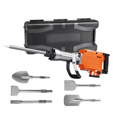 【summerfinds】VEVOR Electric Demolition Jack Hammer - 2200W Heavy Duty Power Tool, 1350 BPM Concrete Breaker with 6 Chisel Bits and Storage Case, Power Tools, Heavy Duty Industrial, Work Tools, Dad Gift