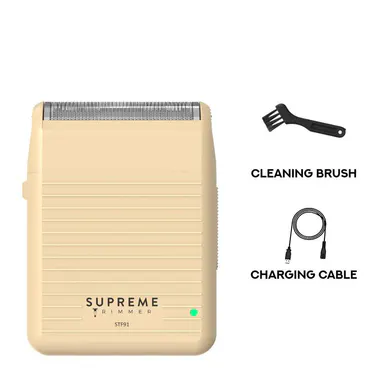 Supreme Trimmer Solo Lite STF91 Men's Mini Electric Stubble Foil Shaver - Smooth Facial Beauty Product, Men's Stuff, USB-C Travel Razor, Cordless Compact Hypoallergenic, with Cleaning Brush & Charging Cable (Gifts for Him)