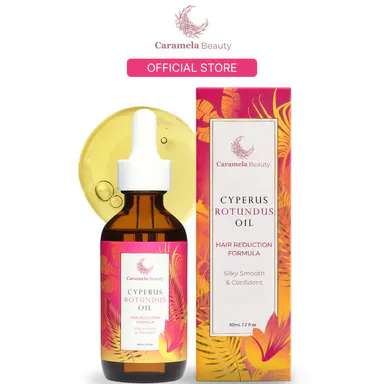 Caramela Beauty Cyperus Rotundus Oil - 60ml/2oz Naturally Derived Gentle Moisturizing Hair Inhibitor, Body & Massage Oil for Sensitive Skin, Waxing Aftercare, Strawberry Skin Fix, Smooth Silky Beauty Products, Daily