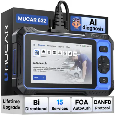 【summerfinds】MUCAR 632 OBD2 Diagnostic Tool AI Assisted Bi-directional CANFD Protocal ECM/TCM/ABS/SRS Diagnosis 15 Reset Lifetime Free Update