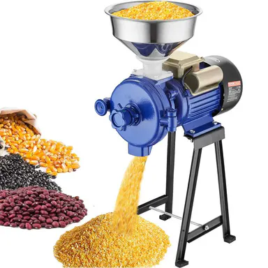 【Backtoschool】VEVOR Electric Grain Mill Grinder, 3000W Spice Grinders, Commercial Corn Mill with Funnel, Thickness Adjustable Powder Machine, Heavy Duty Feed Flour Cereal Mill Wheat Grinders, Dry Grinder