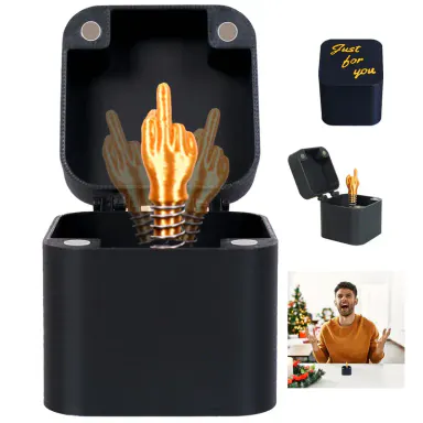 Middle Finger in A Box,White Elephont Gifts for Adults, Joke Prank Gag Quirky Gifts for Guys Men,Funny Gifts