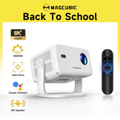 [US warehouse] Magcubic L018 Auto Focus Projector 650ANSI Google Assistant Android 14.0 8K Videosource Supported Native 1080P Wifi6 BT5.2 Built-in HiFi Speaker Allwinner H726 Auto Keystone Portable Movie Outdoor #TikTokShopBackToSchool