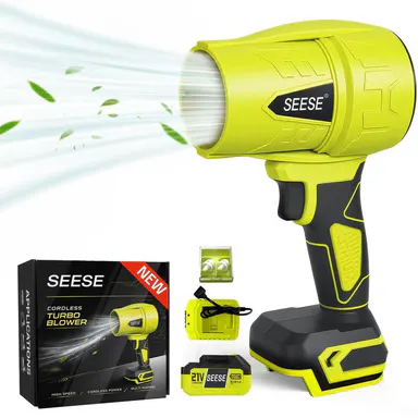 SEESE Cordless Leaf Blower Violent TurboFan,BrushlessPure Copper Motor Jet Fan With Battery,CordlessTurbo Super Power Air Duster, Car Drying after Wash, SnowRemoval toolupgrade