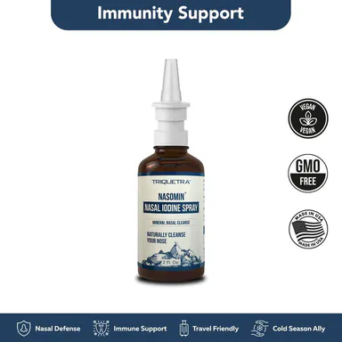 Nasomin Nasal Iodine – Nasal Cleanse– Neutralize Nose - Iodine + Fulvic Acid Blend -100% Natural Mineral Complex – (2 oz. Bottle+Nasal Sprayer) Oral Daily