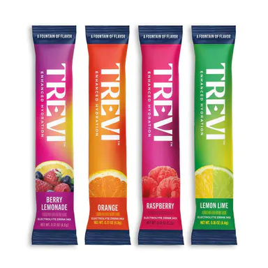 Trevi Sugar Free Electrolyte Drink Mix – Original Variety Pack (Berry Lemonade, Orange, Raspberry & Lemon Lime) | 28 or 8 Stick Packs | 0g Sugar, Non-GMO, with 7 Vitamins & Minerals, 6 Electrolytes, Energy Hydration Drink Mix, Made in USA