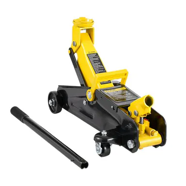 【BackToSchool】VEVOR Low Profile Floor Jack , Heavy Duty Iron Hydraulic Racing Floor Jack, Hydraulic Car Jack, Single Piston Quick Lift Pump, 4.9\"-13.2\" Height Lifting Range (Yellow)