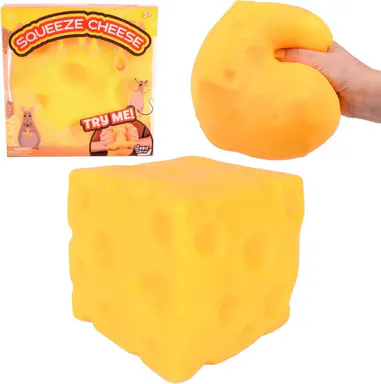 Squishy Cheese Block - Yellow, moldable fidget Toy with Squeeze Feature, Ideal for Play and Relaxation