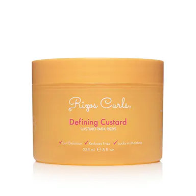Rizos Curls Curl Custard - 2-in-1 Cream & Gel for Enhanced Curl Definition, Frizz Control, & Shine - 8 fl oz - Vegan, Cruelty-Free, No Silicones - Lemon
