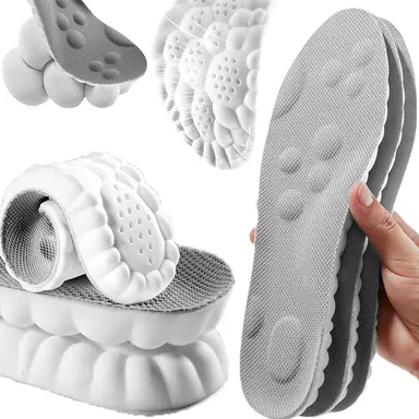 4D Shoe Cloud Insoles for Men Women, Soft Memory Foam Orthotic Shoe Inserts Sports Insoles