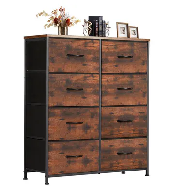 8-Drawer Fabric Organizer Storage Chest - Modern Home Decor Bedroom Dresser, Multi-Use Indoor Cupboard & Cabinet for Living Room, Apartment Accessories, Chest Of Drawers, Drawer Dressers