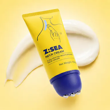 Z:SEA Peptide Neck Firming Cream with Cooling Roller, Fast-Absorbing Moisturizer for Crepey-Looking Skin, Fine Lines, Neck & Décolletage, 5.29 oz,travel essentials,sunscreen,back to school