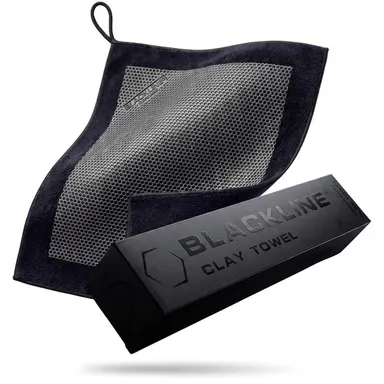 BLACKLINE Car Clay Towel - 12x12 in Brushed Microfiber Cloth, Car Detailing Supplies, Auto Cleaning Tools with Clay-Bar Effect in Towel Format for Paint & Glass Decontamination, Fast 12\" Coverage