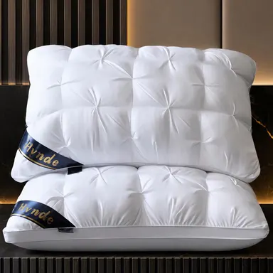 Luxury 5-Star Hotel Quality Pillow (19x29in) - Low Allergy Polyester Fiber Cover, Soft Texture, Deep Sleep Support, Posture Fix Sleep Cushion, Neck Care, Cozy Bed Setup Cooling Bedding, Home Accessory, Polyester Fill