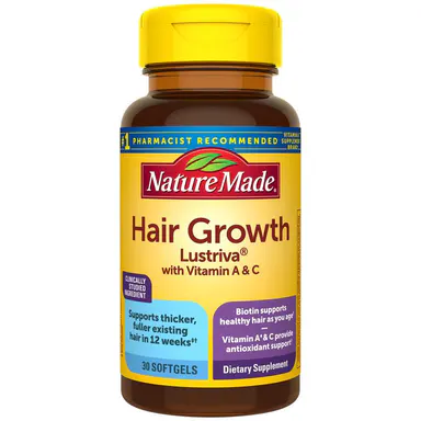 Hair Growth Lustriva® with Vitamin A & C Softgels