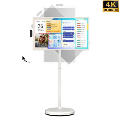 2026 Apolosign New 15000mAh Built in Battery Upgrade, Gen 2 Portable 32\" 4K UHD Smart TV Tablet, Android 16, Touchscreen Display, 16GB RAM + 256GB Storage, WiFi 6, Voice Remote, Google Play, 6H Wireless Viewing