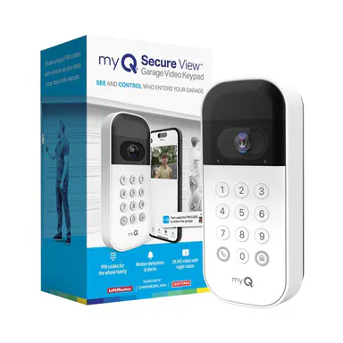 myQ Smart Garage Door Video Keypad with Wide-Angle Camera, Customizable PIN Codes, and Easy Access to Garage via MyQ App, Compatible with LiftMaster, Chamberlain, and Craftsman Openers. See & Control your Garage from anywhere.