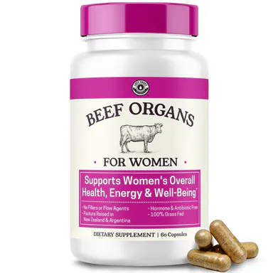 Beef Organ Supplement for Women - Beef Liver, Kidney, Heart and Uterus Tissue, Supports Women's Overall Energy and Health - Pasture Raised in New Zealand - No Fillers or Flow Agents #TikTokShopSummerSale