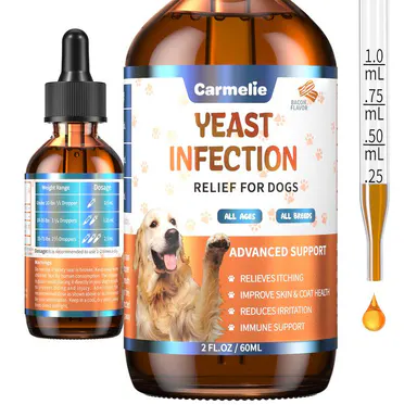 #backtoschool#sohochic Carmelie Dog Ear & Skin Relief Drops, Yeast Infection Treatment for Dogs – Bacon Flavor 60ml | Soothes Itching, Supports Healthy Ears & Skin, Allergy Relief for Puppies & Dogs,back to school