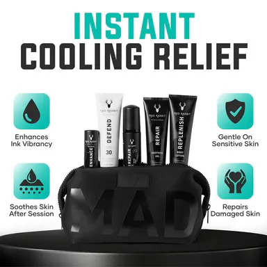 Mad Rabbit Tattoo Lovers' Kit with 5 Products, Sunscreen, New Tattoo Wash, Soothing Gel, Balm Stick & Lotion