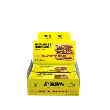Hormbles Chormbles Protein Candy Bars - Peanut Butter Crunch (10g Protein, 0g Sugar, Keto Friendly) - 12 Pack Box (1.06 oz Bars)
