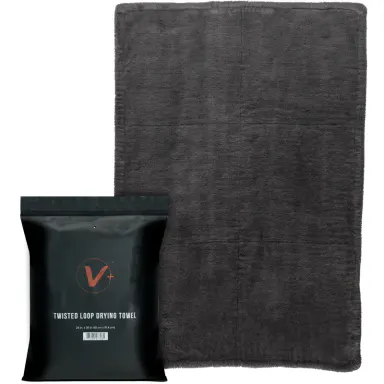VIKING V+ Premium Microfiber Towel for Car Drying, Twisted Loop, Soft and Super Absorbent, Thick 1200gsm Towel for Car Detailing Kit, Grey, 24 Inch x 36 Inch, 1 Pack