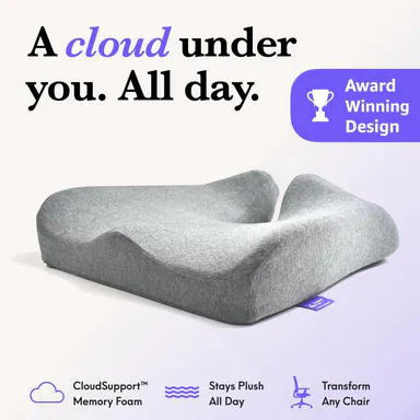 Cushion Lab | Cloud Cradle Seat Cushion — Sit Softly, Anywhere You Sit — Memory Foam Cushion for Office Chair, Car & Home