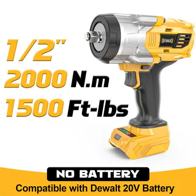 Cordless Impact Wrench 1/2\" Compatible with Dewalt/Milwaukee Battery(No Battery!!),Brushless Impact Gun with 4 Modes & LED Light for CarTruck backtoschool