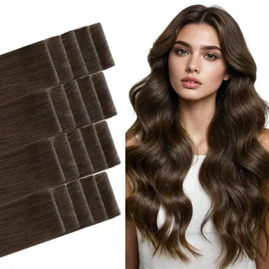 GOO GOO Invisi Edge Tape in Hair Extensions Remy Human Hair, 14inch-24inch 20pcs 50g, Straight Natural Virgin Remy Hair, Seamless Injected Tape, Natural Look summer hairstyles #tiktokshopbacktoschool #sohochic
