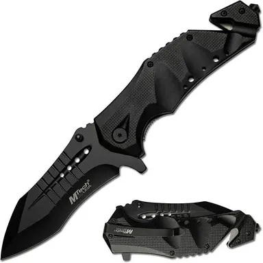 MTech USA MT-A845BK Metal Stainless Steel Folding Pocket Knife - 5\" Closed, 3.5 mm Black Blade, Portable Multipurpose EDC Gear, Outdoor Knives, Durable Fishing & Camping Tool