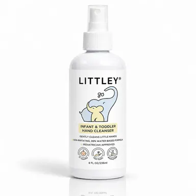 Littley 8oz infant & toddler hand cleanser | fragrance-free HOCl hand spray | gentle alcohol-free hand cleanser for kids