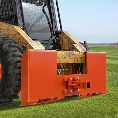 YITAMOTOR 3/8\" Skid Steer Mount Plate with 2\" Removable Trailer Hitch Receiver, Thick Skid Steer Plate Attachment, Universal Skid Loader Tractor Quick Attach Plate, Removable, Orange