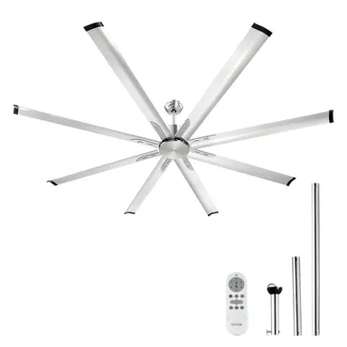 【Backtoschool】VEVOR 72-84 In Ceiling Fan with or without Light, 6-Speed Remote Control, Dimmable 3-Color Temperature, Reversible DC Motor, Low Profile Flush Mount Fan for Bedroom, Living Room, Indoor/Outdoor Use, Brushed Nickel