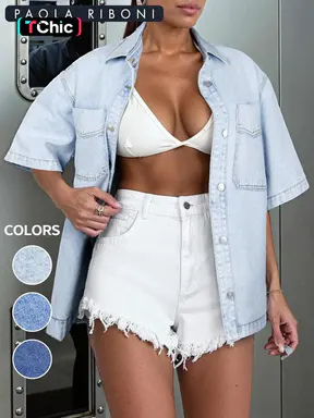 Short Sleeve Light Wash Denim Jacket for Women, Classic Casual Button Down Denim Jacket with Chest Pockets, Fashion Women's Clothing for Daily Wear, Everyday Vintage Western Trucker Jacket Coats