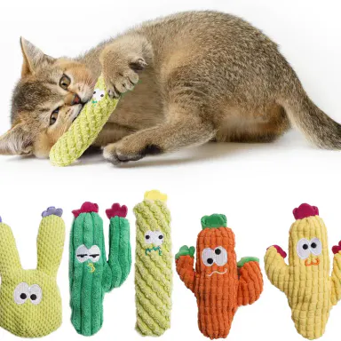 Pawsible 5 Pack Cactus Cat Toy Set, 100% Premium  Cat Herb Filling, Natural Stimulation for Cats, Durable for Teething, Perfect Kitten Toy Kitty,back to school