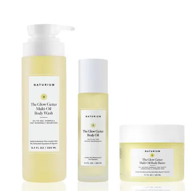 Naturium The Glow Getter Collection - Body Set of Body Wash, Lotion, and Body Oil Shea Coconut